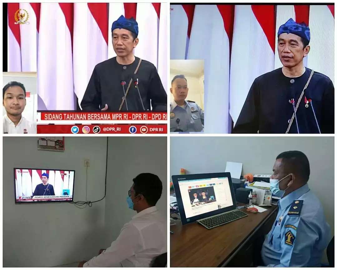 Mengikuti acara pidato kenegaraan oleh presiden Jokowi Widodo